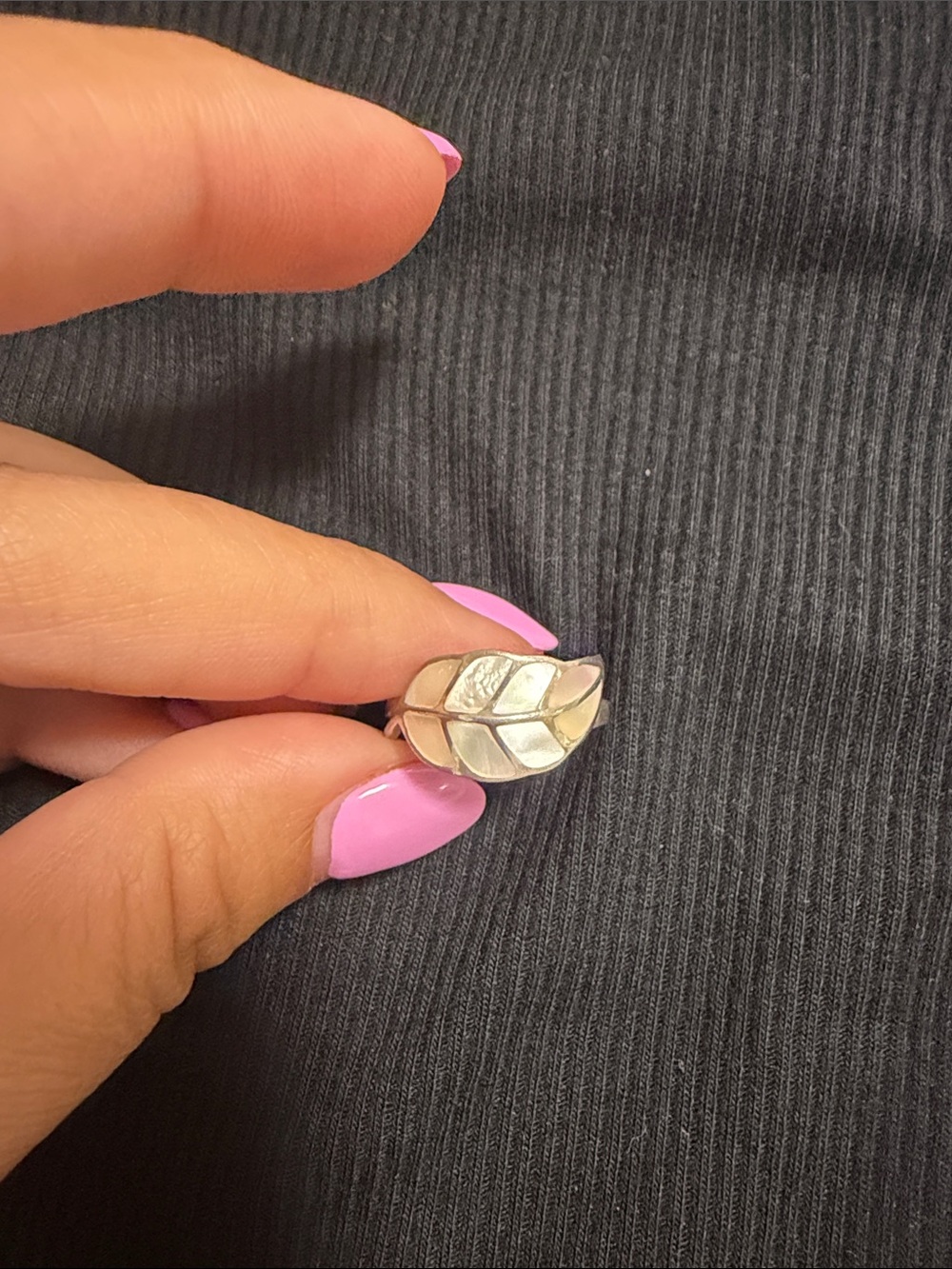 Silver Leaf Motif Ring - Women Jewelry